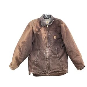 Carhartt C61 Jacket Youth XL 14/16  DKB Sherpa Lined Duck Chore Workwear Outdoor